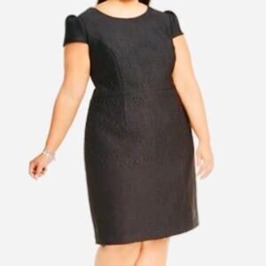 Betsey Johnson Trendy Plus Size Cap-Sleeve Jacquard Sheath Dress NWT 22W